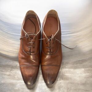Santoni Tan Leather Men's Oxfords